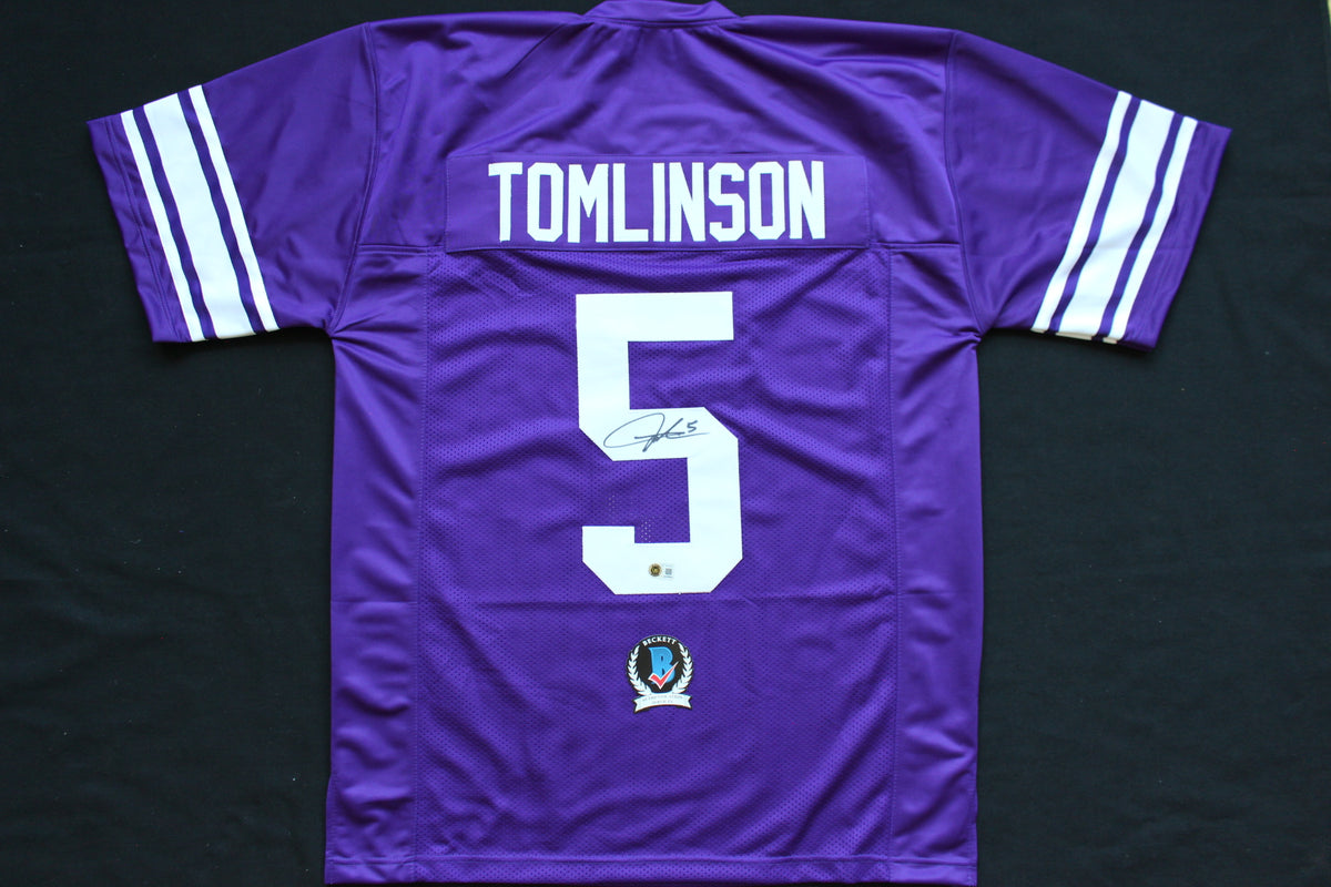 LaDAINIAN TOMLINSON TCU HORNED FROGS SIGNED JERSEY Chargers BAS