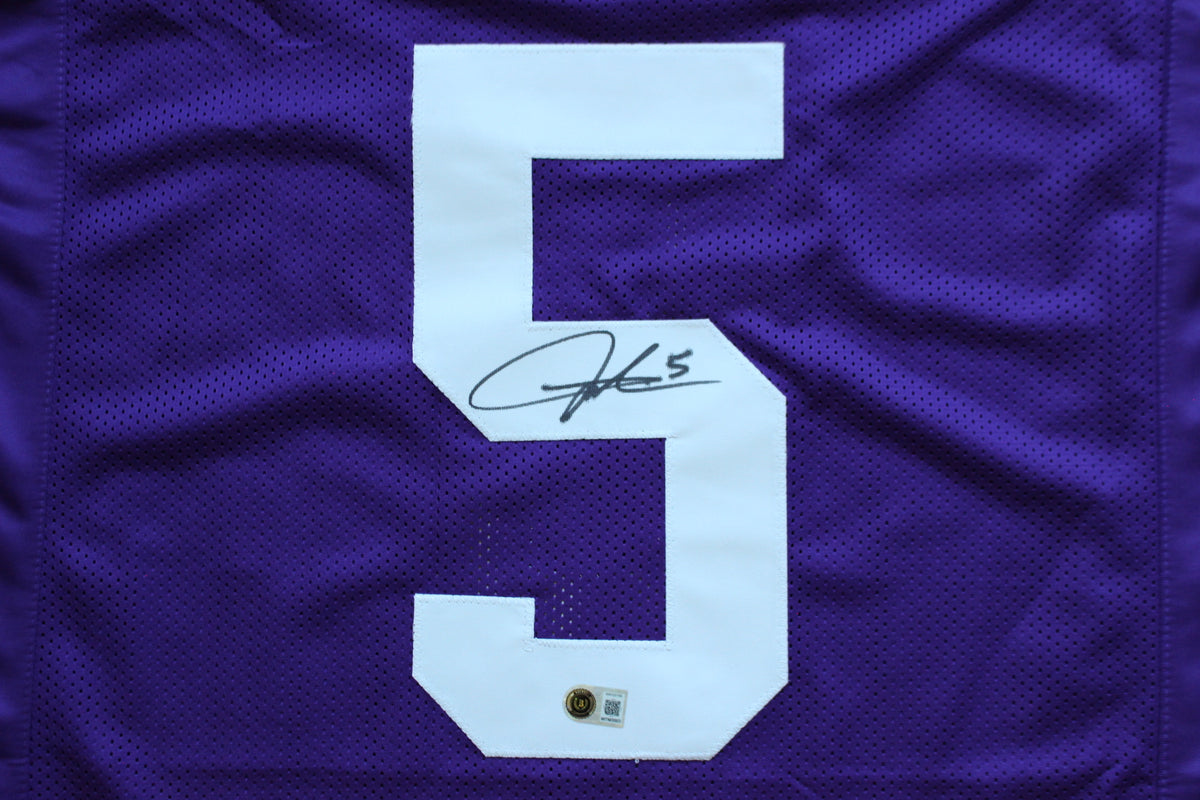 LaDAINIAN TOMLINSON TCU HORNED FROGS SIGNED JERSEY Chargers BAS