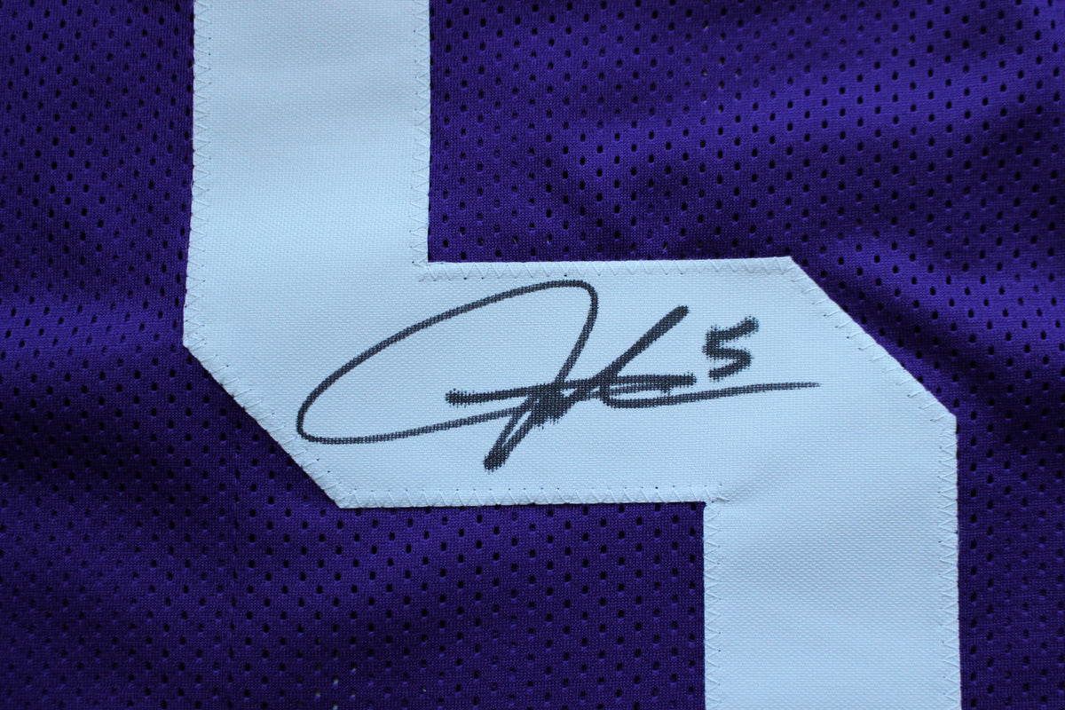 LaDAINIAN TOMLINSON TCU HORNED FROGS SIGNED JERSEY Chargers BAS