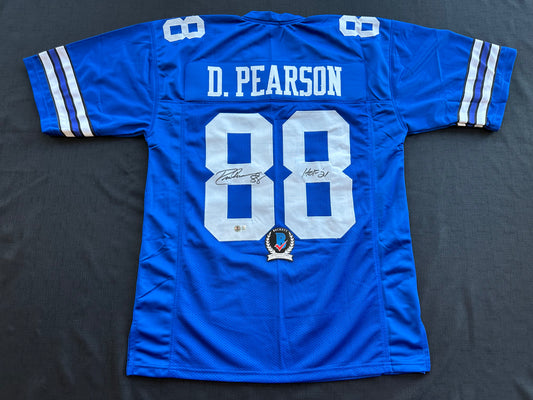 DREW PEARSON DALLAS COWBOYS SIGNED TB JERSEY w/HOF 21 INSCRIPTION XL BAS