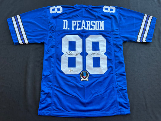 DREW PEARSON DALLAS COWBOYS SIGNED TB JERSEY w/HOF 21 INSCRIPTION XL BAS