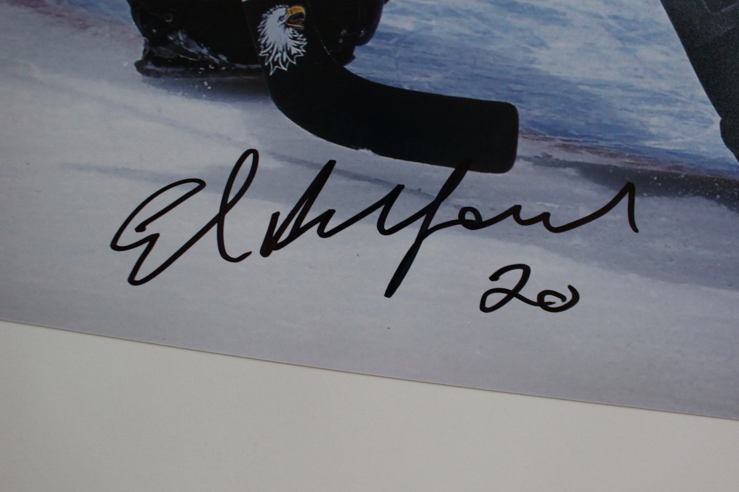 ED BELFOUR DALLAS STARS SIGNED 16x20 PHOTO Eddie the EAGLE BAS COA