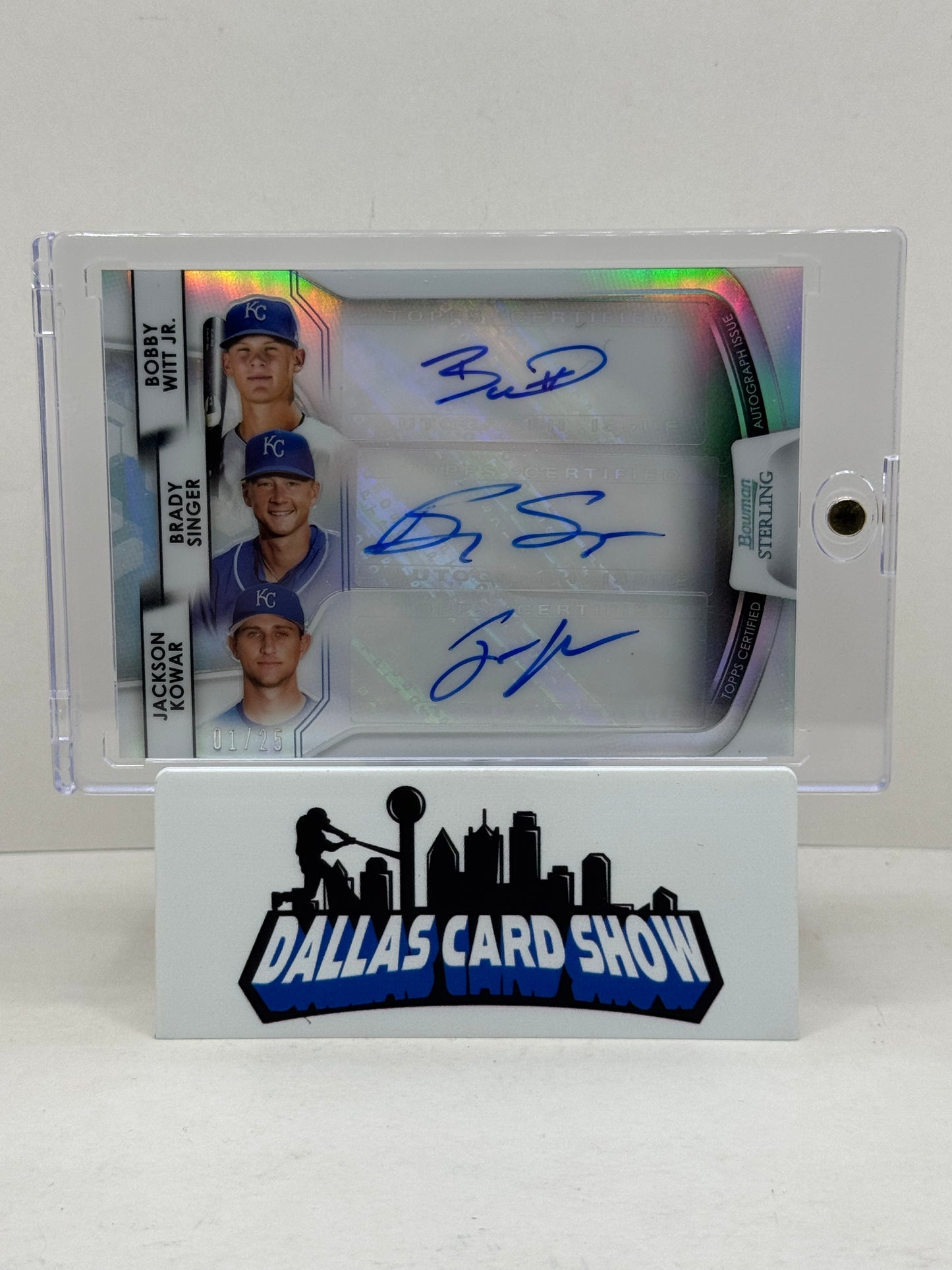 2020 Bowman Sterling #BTA-WSK Bobby Witt Jr.,Singer,Kowar Autograph /25