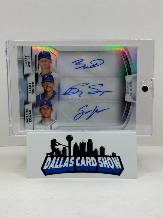 2020 Bowman Sterling #BTA-WSK Bobby Witt Jr.,Singer,Kowar Autograph /25