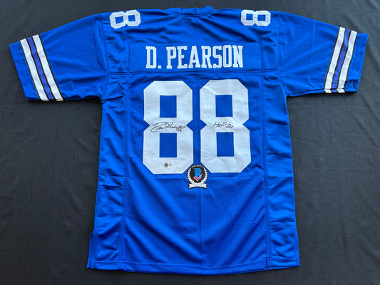 DREW PEARSON DALLAS COWBOYS SIGNED TB JERSEY w/HOF 21 INSCRIPTION XL BAS