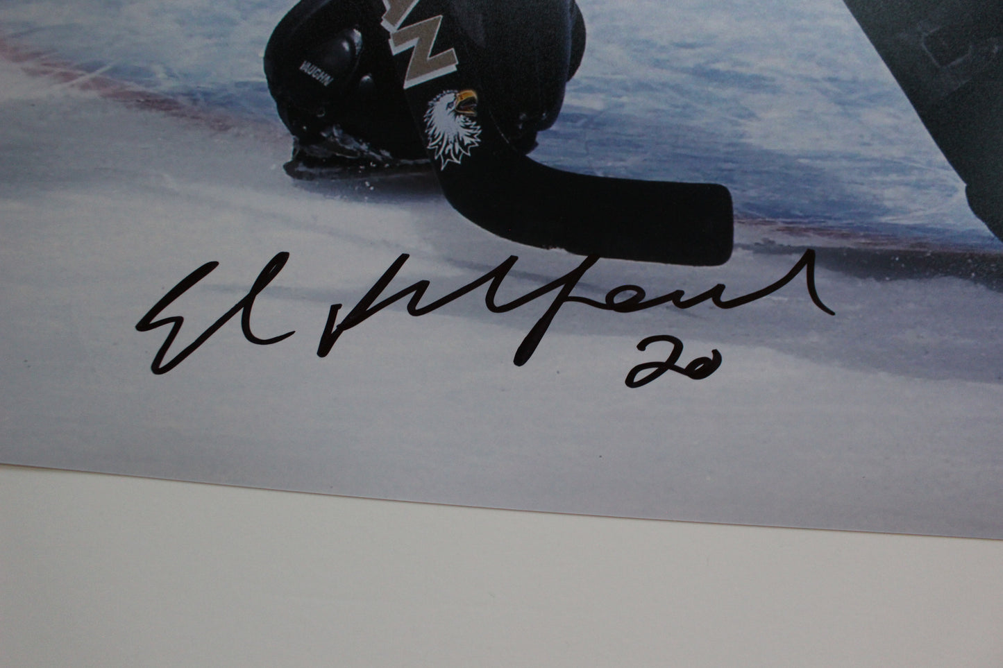 ED BELFOUR DALLAS STARS SIGNED 16x20 PHOTO Eddie the EAGLE BAS COA
