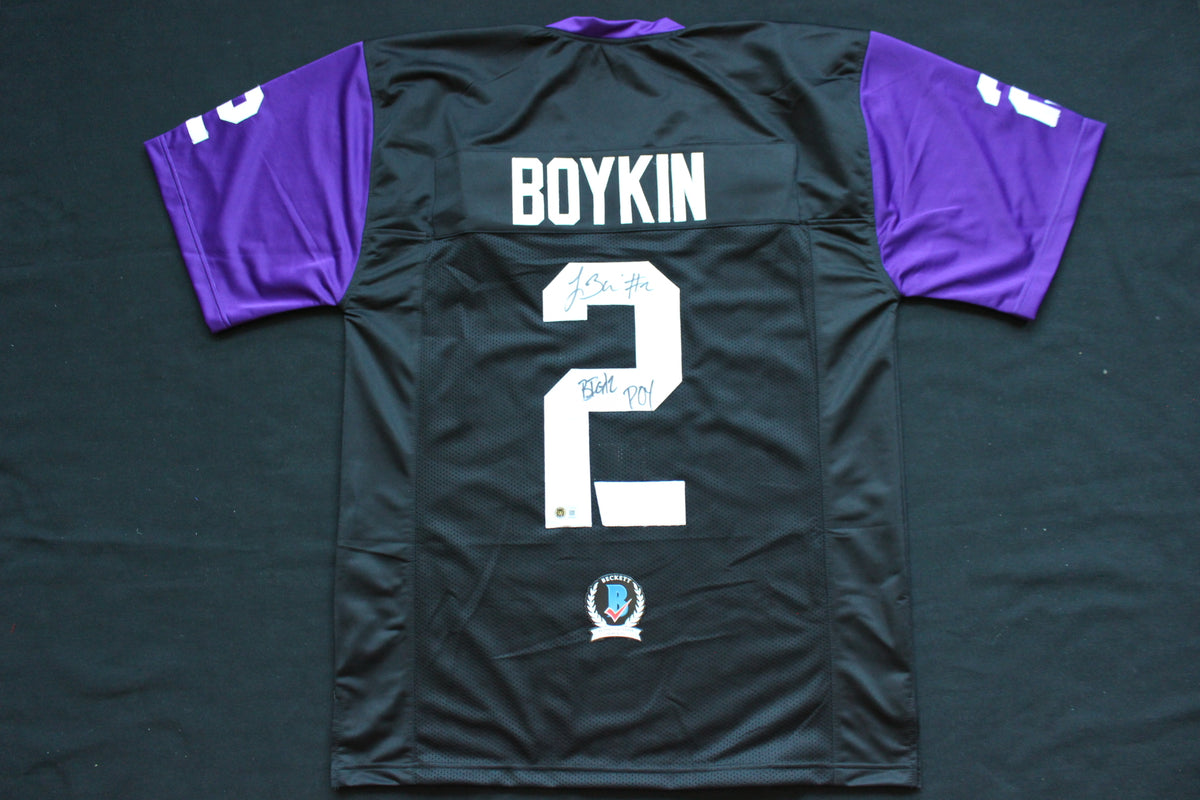 TREVONE BOYKIN TCU HORNED FROGS SIGNED Black JERSEY w/BIG12POY BAS