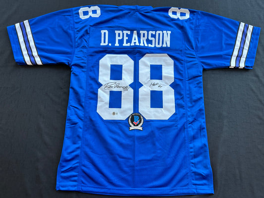 DREW PEARSON DALLAS COWBOYS SIGNED TB JERSEY w/HOF 21 INSCRIPTION XL BAS
