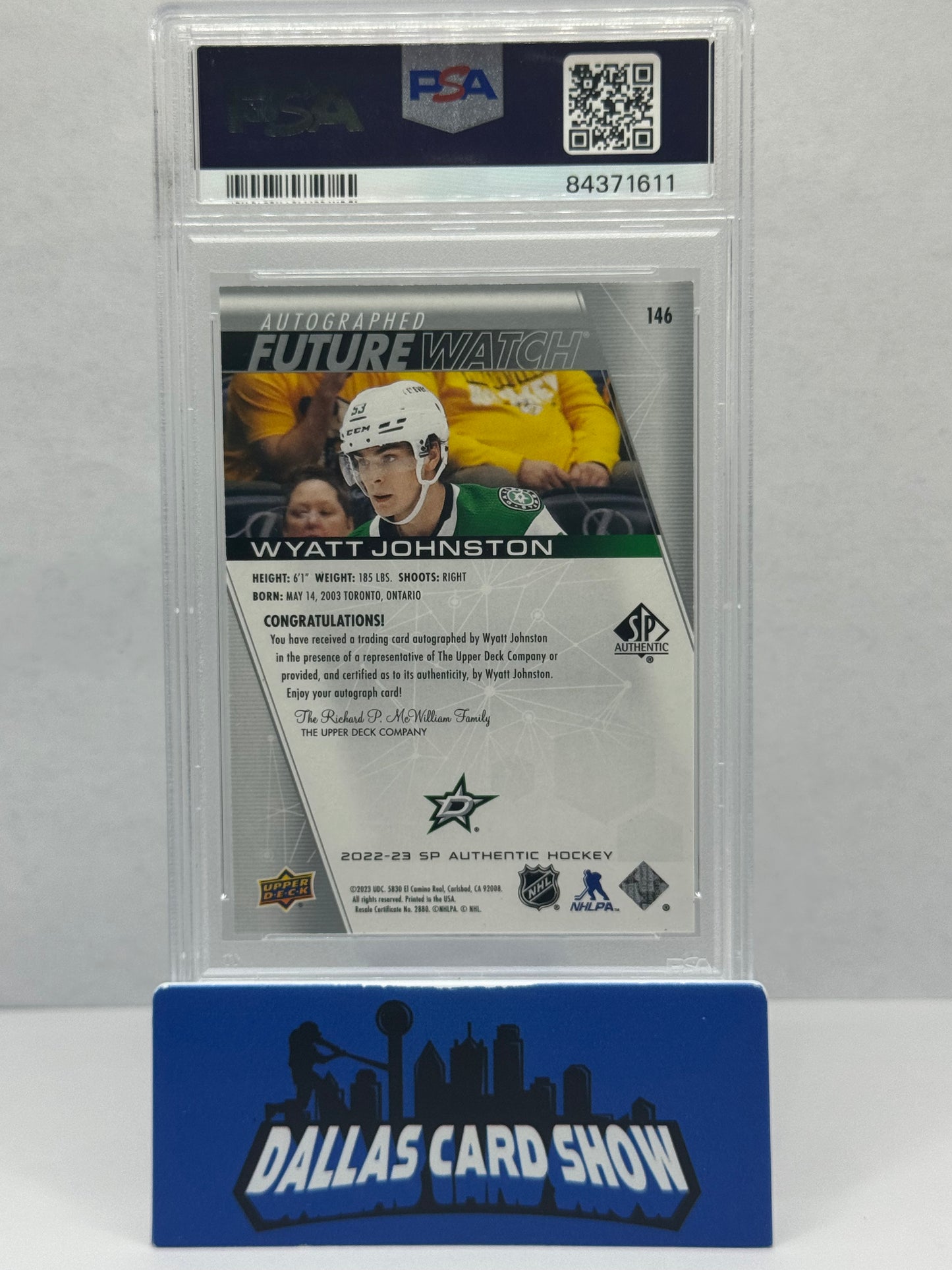 2022 SP Authentic Wyatt Johnston Auto 106/999 PSA 10