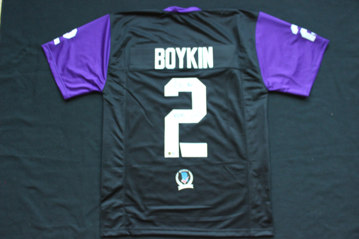 TREVONE BOYKIN TCU HORNED FROGS SIGNED Black JERSEY w/BIG12POY BAS