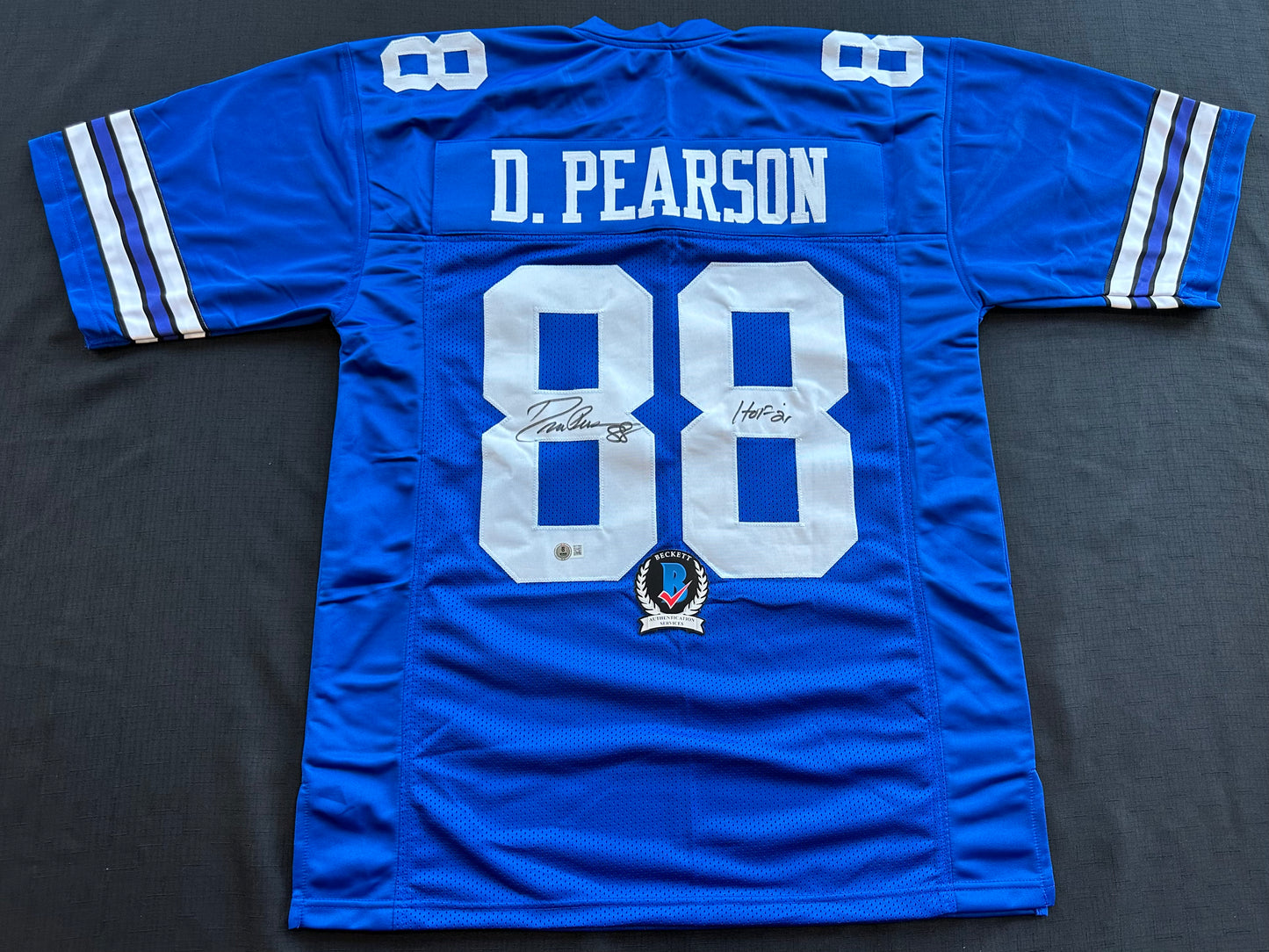 DREW PEARSON DALLAS COWBOYS SIGNED TB JERSEY w/HOF 21 INSCRIPTION XL BAS