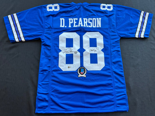 DREW PEARSON DALLAS COWBOYS SIGNED TB JERSEY w/HOF 21 INSCRIPTION XL BAS