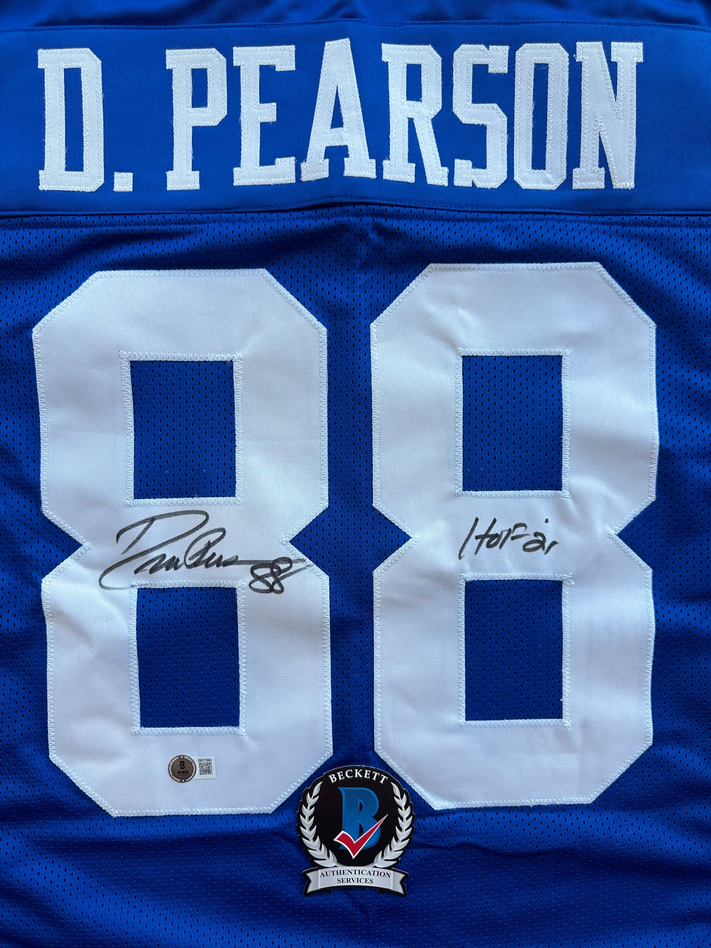 DREW PEARSON DALLAS COWBOYS SIGNED TB JERSEY w/HOF 21 INSCRIPTION XL BAS