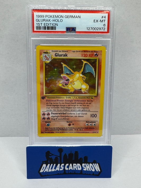1999 Pokemon - 1st Edition Charizard - GERMAN PSA 6 RARE