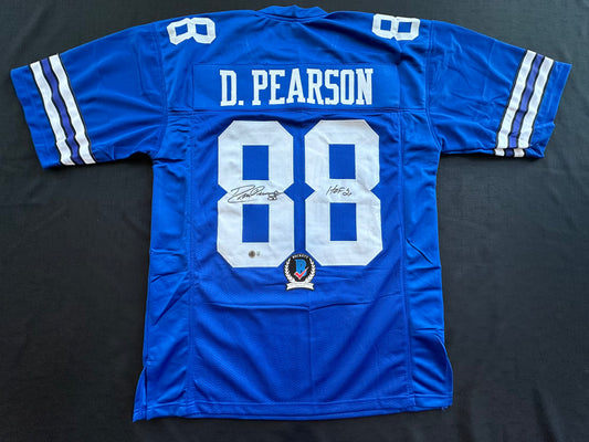 DREW PEARSON DALLAS COWBOYS SIGNED TB JERSEY w/HOF 21 INSCRIPTION XL BAS