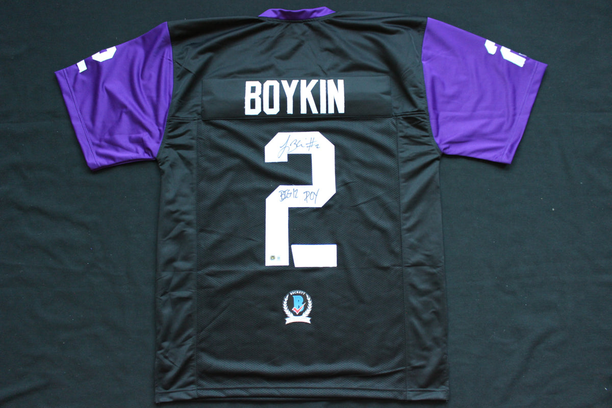 TREVONE BOYKIN TCU HORNED FROGS SIGNED Black JERSEY w/BIG12POY BAS
