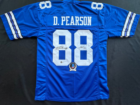 DREW PEARSON DALLAS COWBOYS SIGNED TB JERSEY w/HOF 21 INSCRIPTION XL BAS