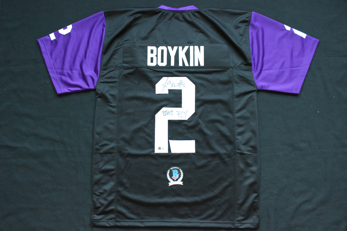 TREVONE BOYKIN TCU HORNED FROGS SIGNED Black JERSEY w/BIG12POY BAS