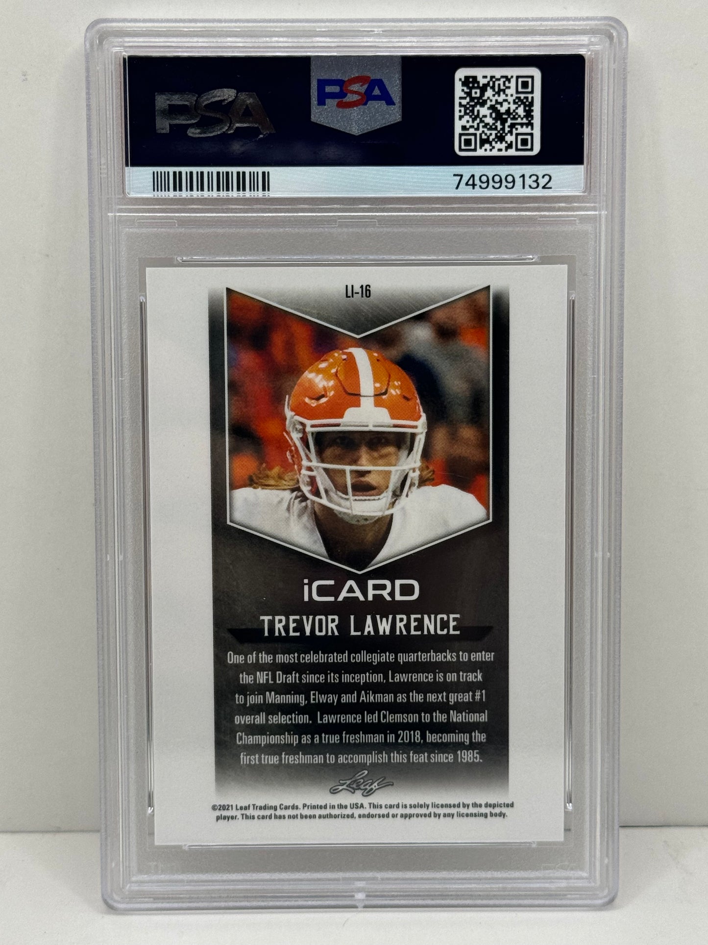 2021 Leaf Icard Trevor Lawrence #16 PSA 10 Gem Mint