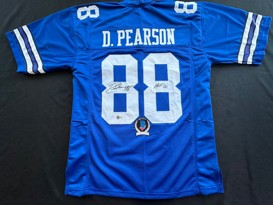 DREW PEARSON DALLAS COWBOYS SIGNED TB JERSEY w/HOF 21 INSCRIPTION XL BAS