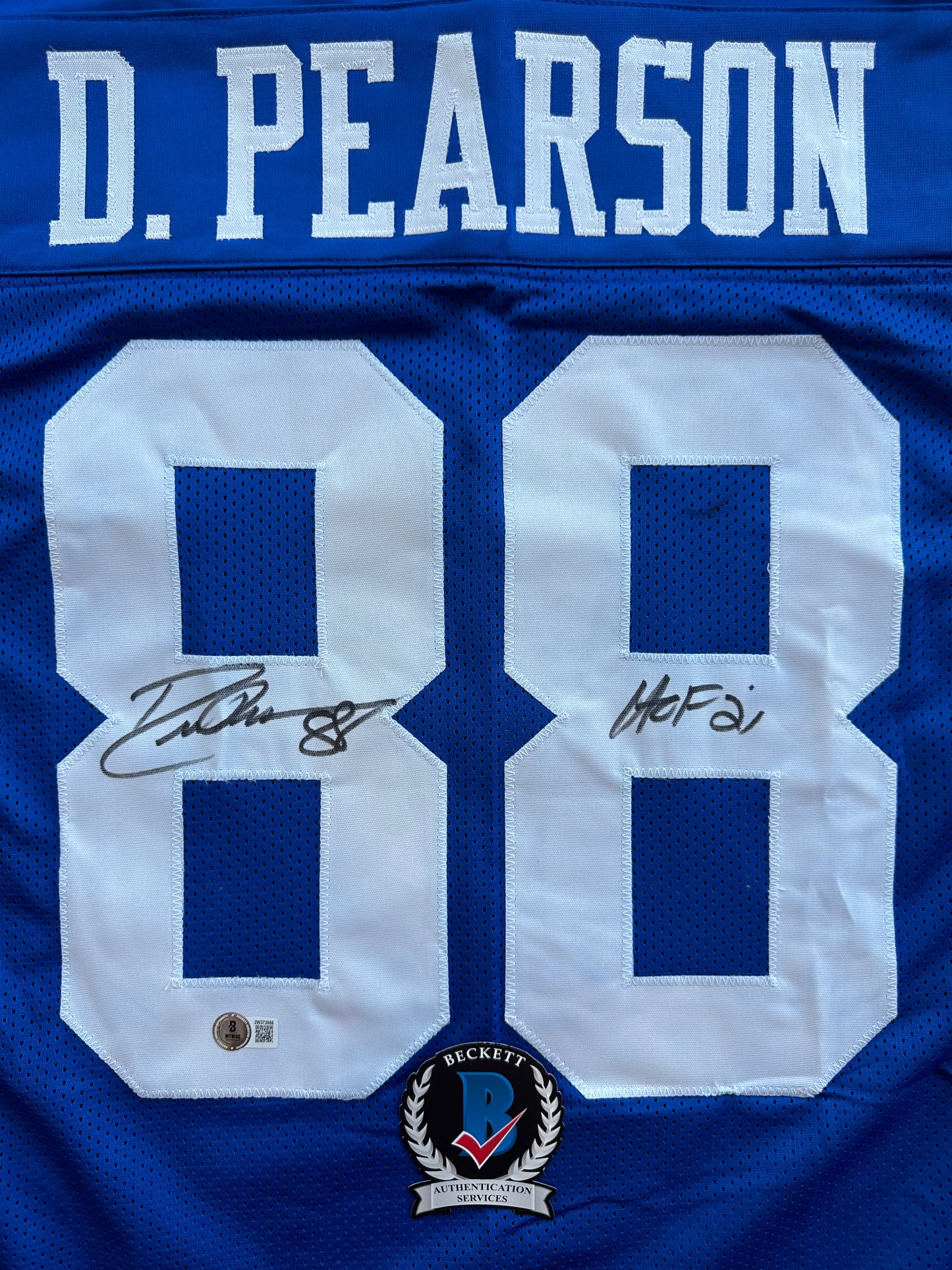 DREW PEARSON DALLAS COWBOYS SIGNED TB JERSEY w/HOF 21 INSCRIPTION XL BAS