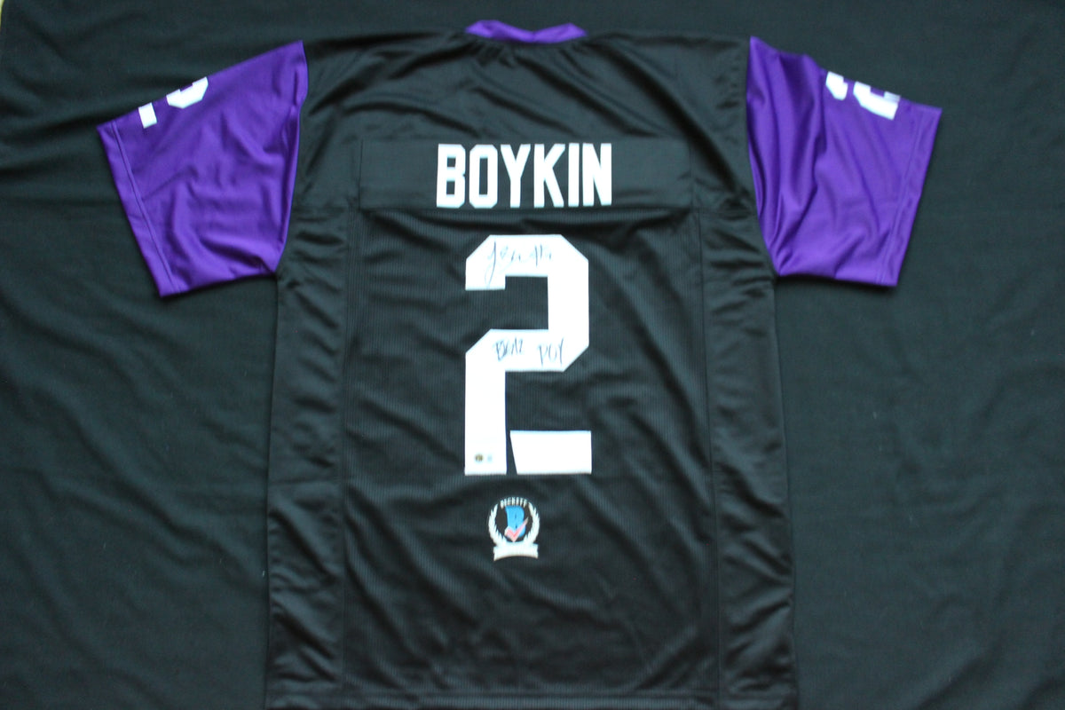 TREVONE BOYKIN TCU HORNED FROGS SIGNED Black JERSEY w/BIG12POY BAS