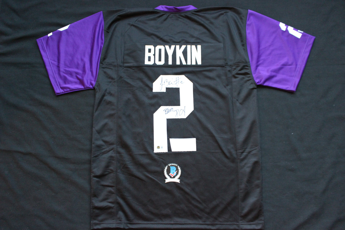 TREVONE BOYKIN TCU HORNED FROGS SIGNED Black JERSEY w/BIG12POY BAS