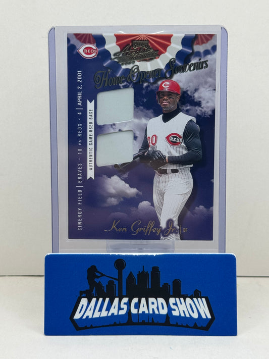 2001 Playoff Absolute #OD-24 Ken Griffey Jr Home Opener Souvenirs Game Used Base /200