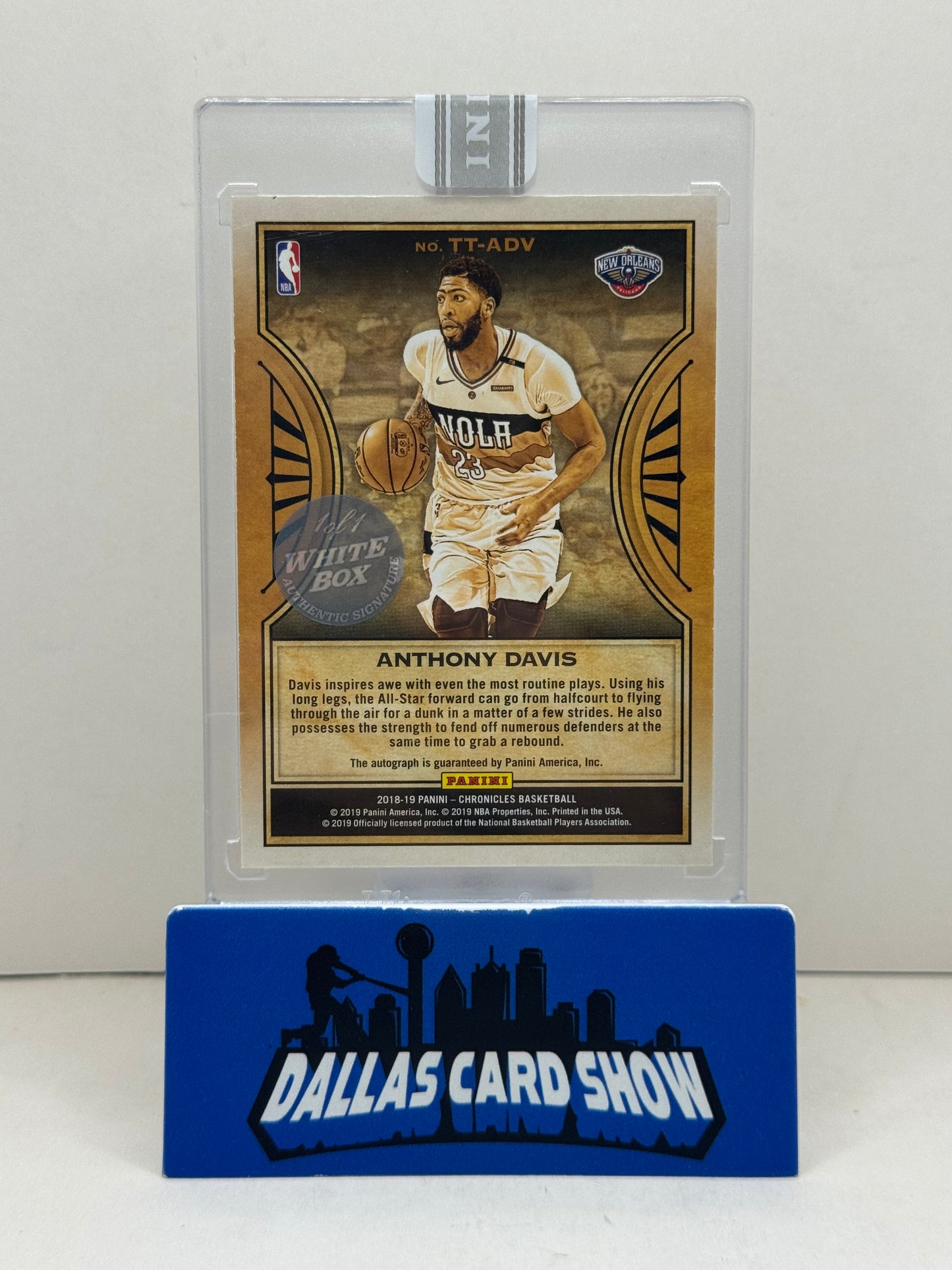 2018-19 Panini #TT-ADV Anthony Davis Timeless Ink Autograph White Box 1/1