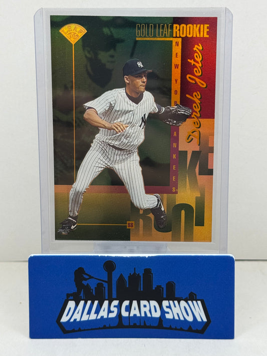 1996 Donruss Leaf #211 Derek Jeter Gold Leaf Rookie Bronze New York Yankee's