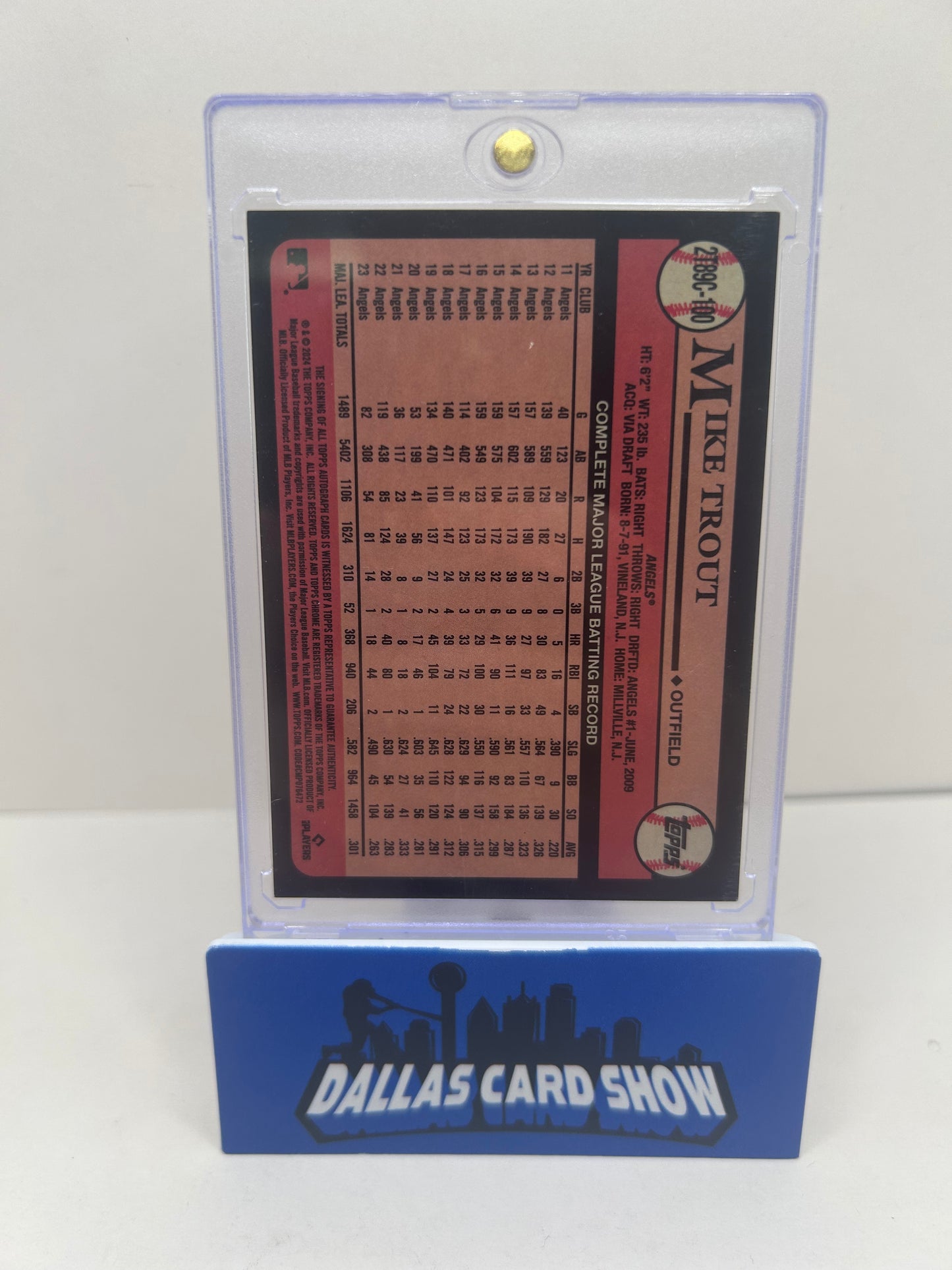 MIKE TROUT 2024 TOPPS CHROME 1989 TOPPS ORANGE MOJO AUTO /25
