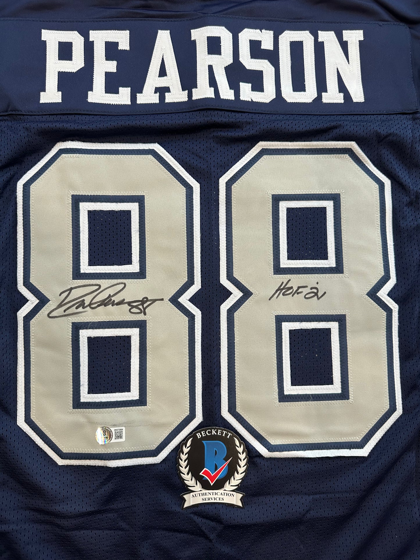 DREW PEARSON DALLAS COWBOYS SIGNED BLUE JERSEY w/HOF 21 Inscription BAS