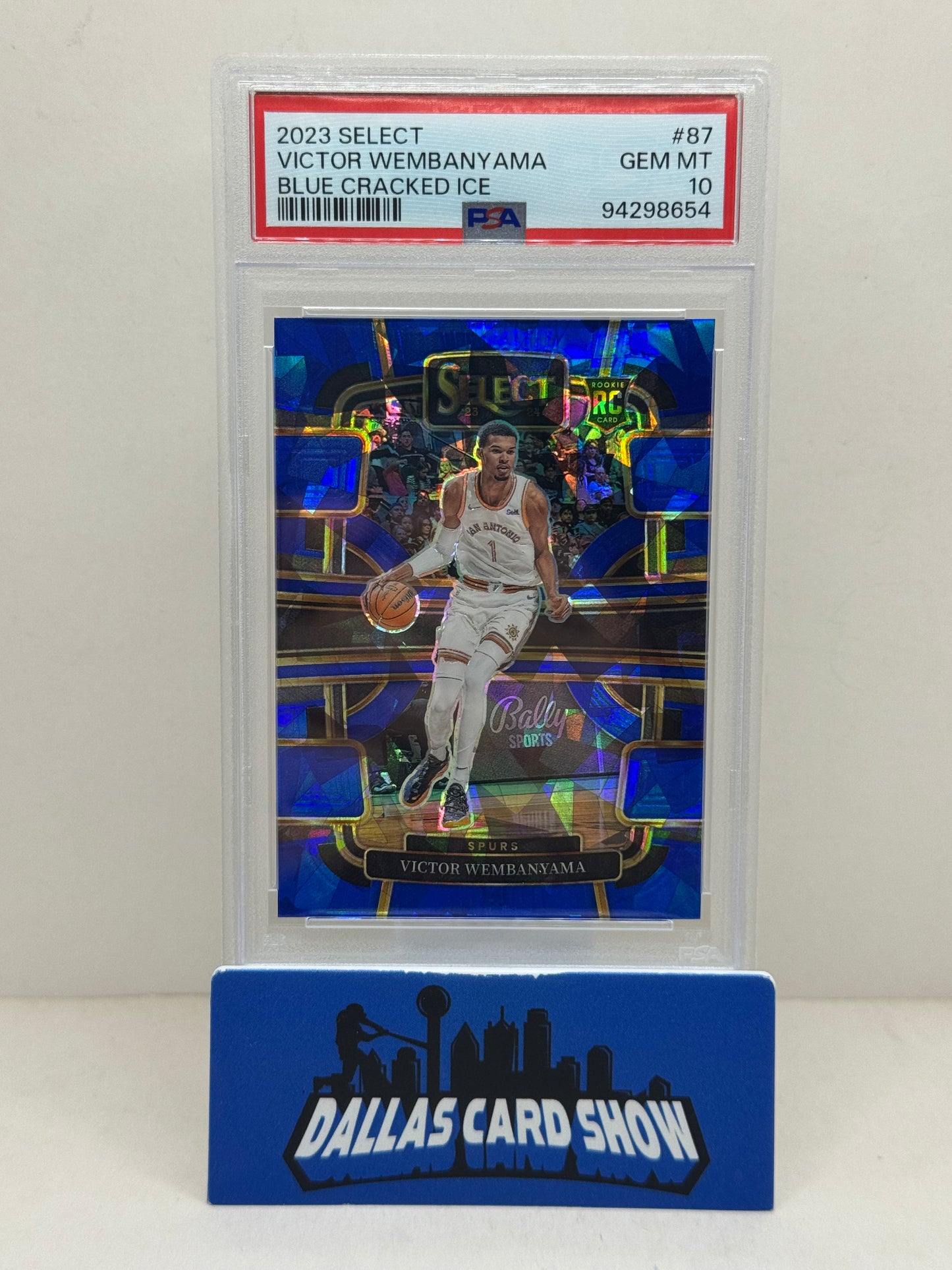 2023 Select #87 Victor Wembanyama Blue Cracked Ice Rookie RC PSA 10