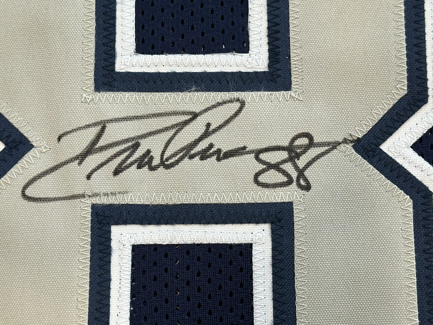 DREW PEARSON DALLAS COWBOYS SIGNED BLUE JERSEY Double Sig BAS