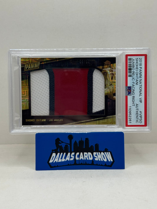 2018 Panini National VIP #VIPSO Shohei Ohtani Jumbo Relic 09/10 Rookie RC PSA Authentic