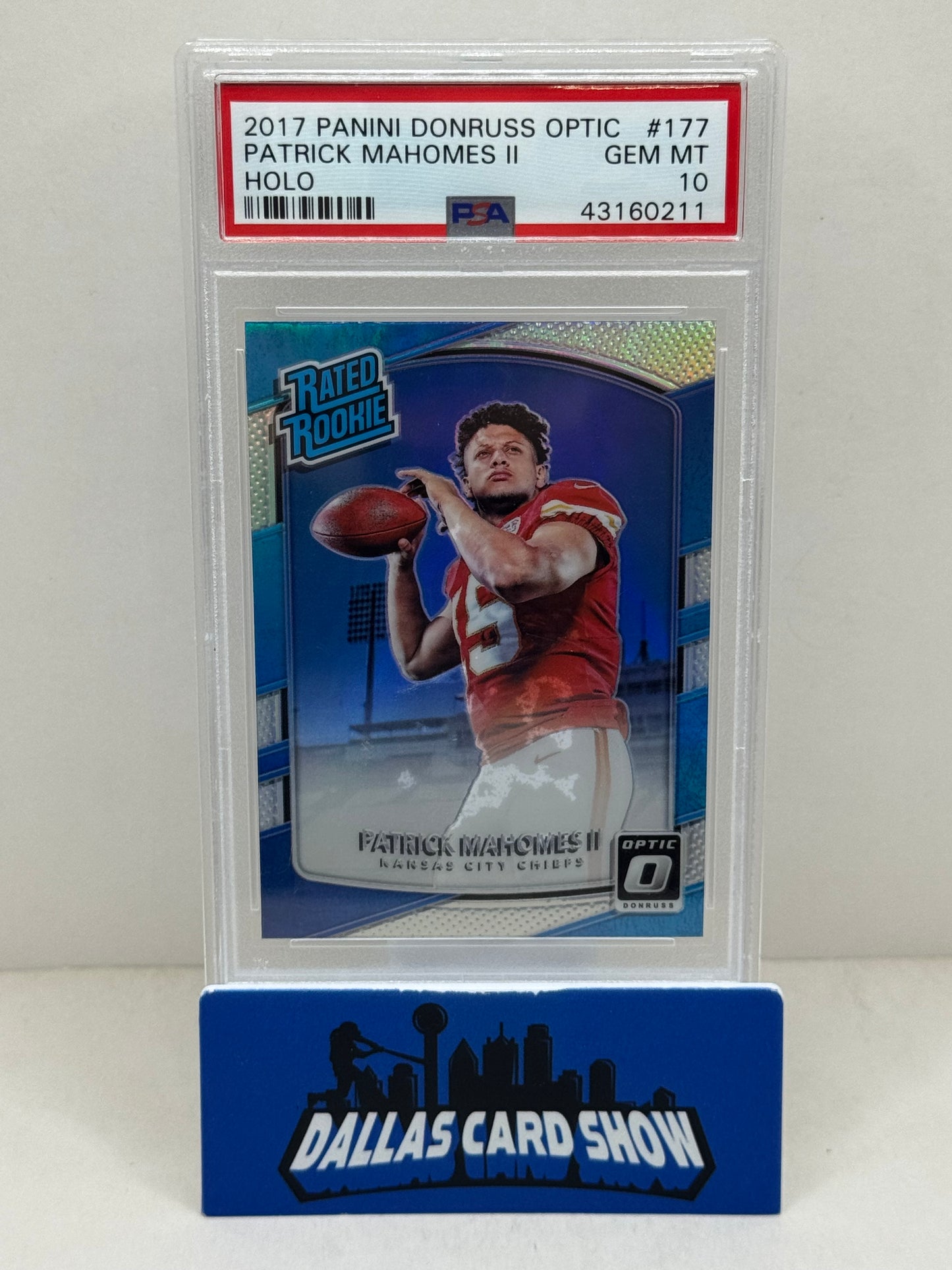 2017 Panini Donruss Optic #177 Patrick Mahomes ll Rated Rookie Holo PSA 10