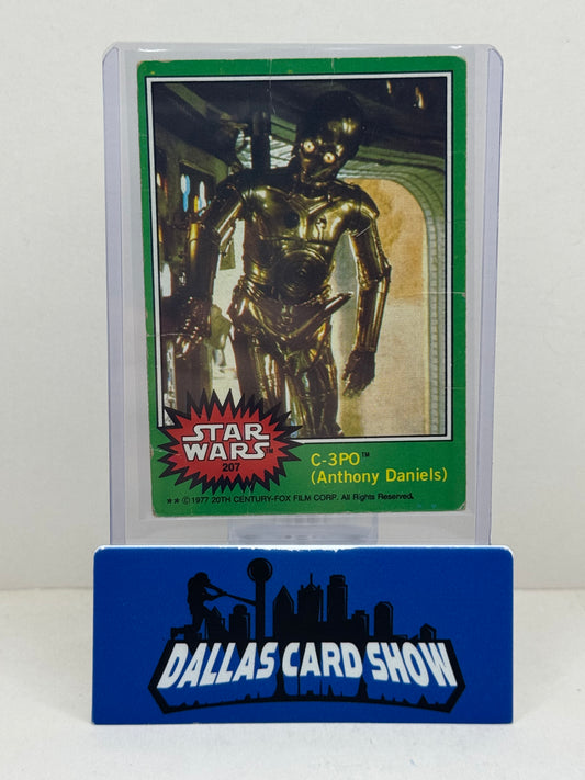 1977 Star Wars Golden Rod C-3PO Error Card #207 Topps, **Poor condition**