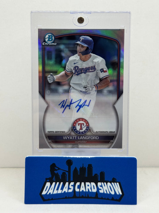 2023 Bowman Draft #BDC-106 Wyatt Langford Chrome SP Autograph /99