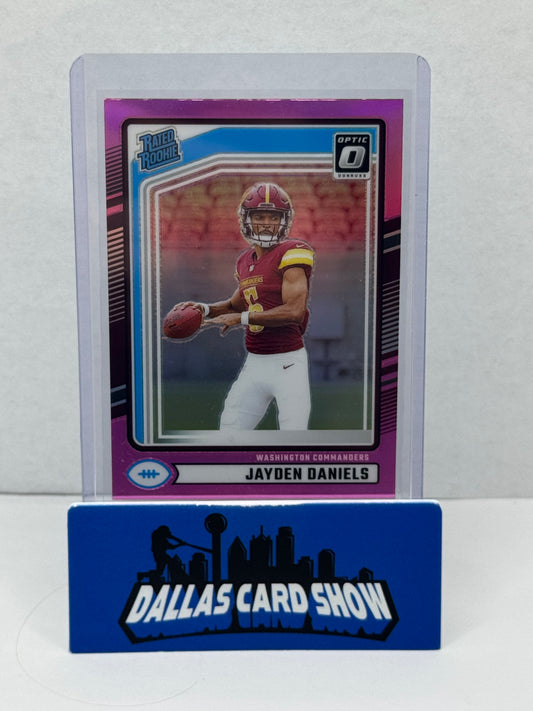 2024 Donruss Optic Preview Pink Prizm Jayden Daniels #389 Rated Rookie