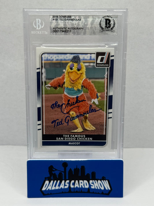 2016 Donruss #151 The Famous San Diego Chicken (Ted Giannolulas) BAS Authentic Autograph