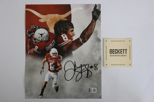 JORDAN SHIPLEY TEXAS UT LONGHORNS SIGNED 8x10 PHOTO Custom Edit BAS
