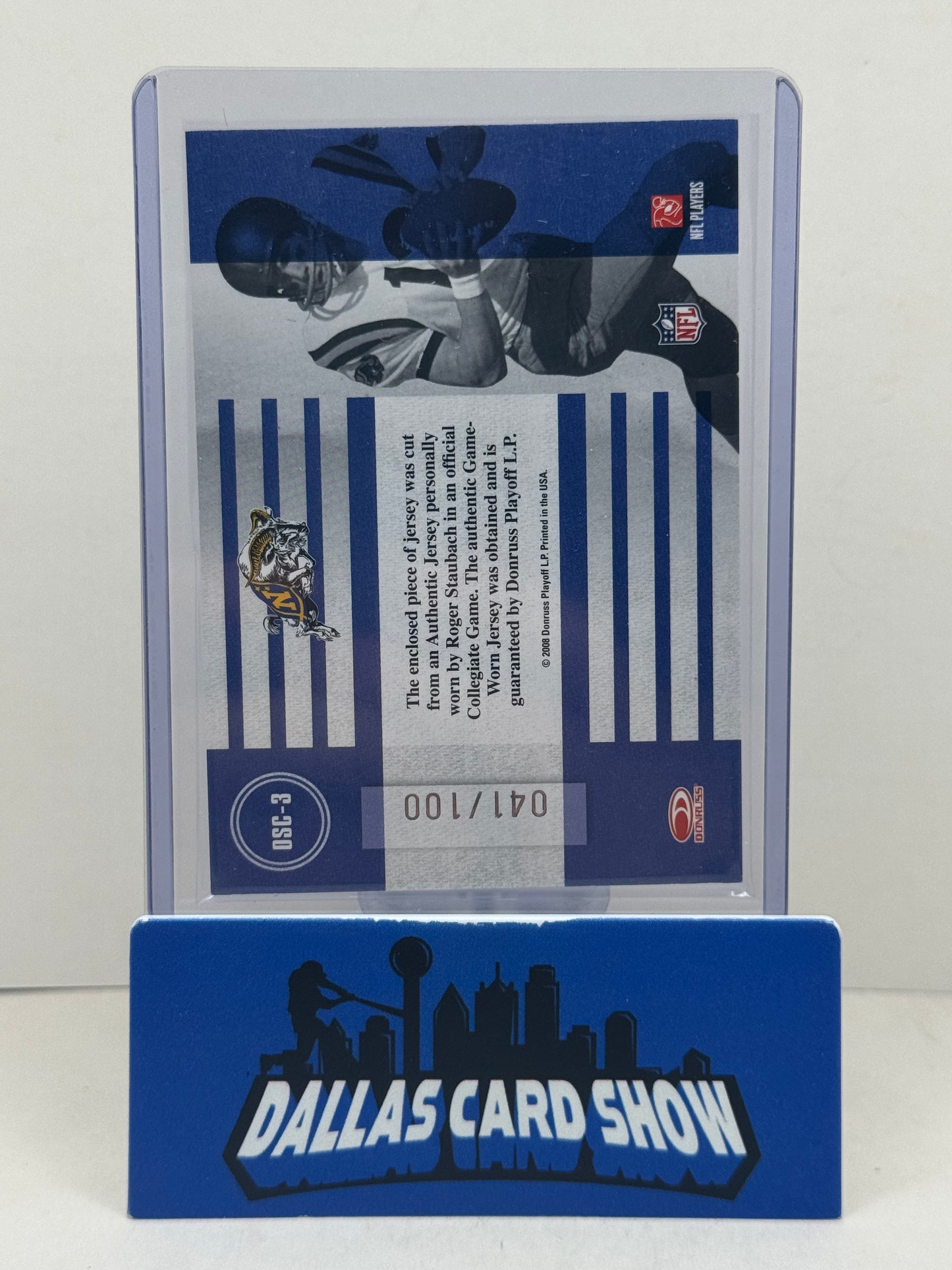 2008 Donruss Classic #DSC-3 Roger Staubach Old School Colors Relic /100