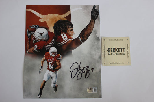 JORDAN SHIPLEY TEXAS UT LONGHORNS SIGNED 8x10 PHOTO Custom Edit BAS