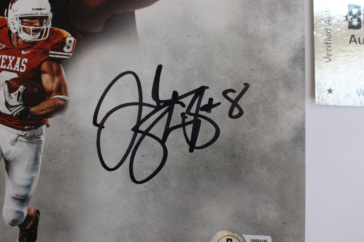 JORDAN SHIPLEY TEXAS UT LONGHORNS SIGNED 8x10 PHOTO Custom Edit BAS
