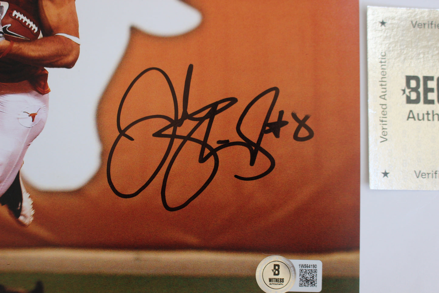 JORDAN SHIPLEY TEXAS LONGHORNS SIGNED 8x10 PHOTO UT LOGO BAS