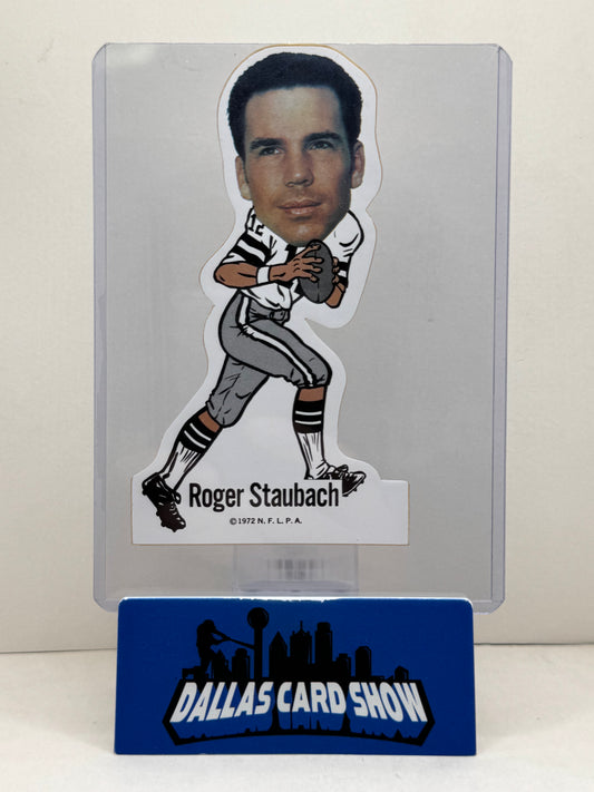1972 NFLPA Roger Staubach Rookie Vinyl Sticker Card Dallas Cowboys RC QB