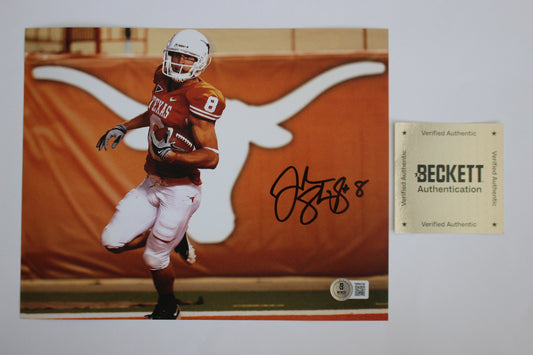 JORDAN SHIPLEY TEXAS LONGHORNS SIGNED 8x10 PHOTO UT LOGO BAS