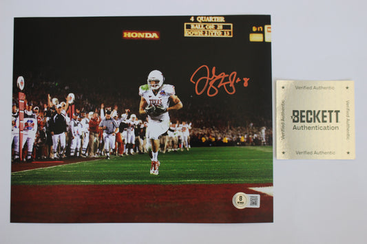 JORDAN SHIPLEY TEXAS LONGHORNS SIGNED 8x10 PHOTO Touchdown BAS COA