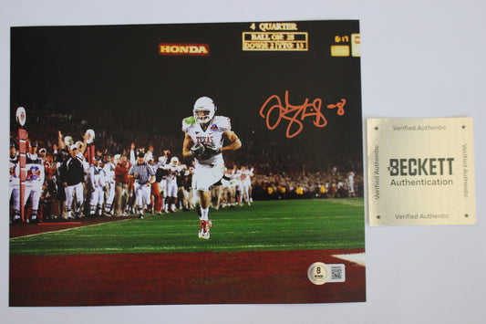 JORDAN SHIPLEY TEXAS LONGHORNS SIGNED 8x10 PHOTO Touchdown BAS COA