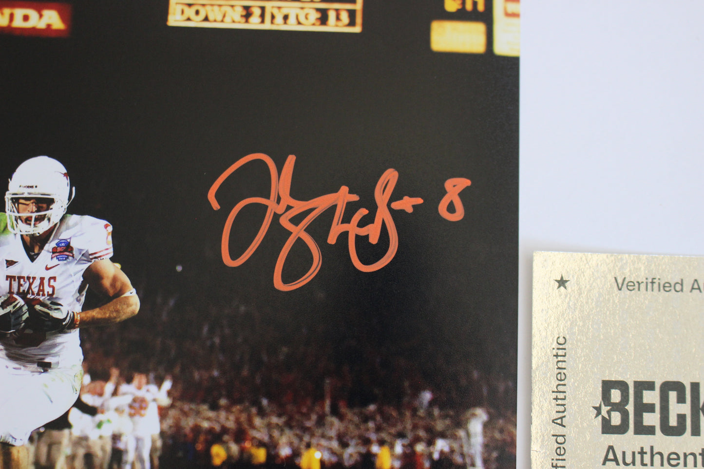 JORDAN SHIPLEY TEXAS LONGHORNS SIGNED 8x10 PHOTO Touchdown BAS COA